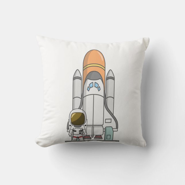 Coussin Petits astronaute et vaisseau spatial (Recto)