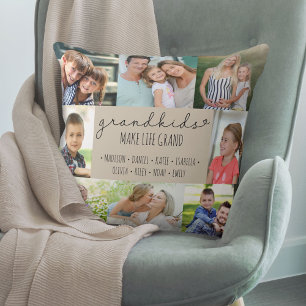 Coussin Petits-enfants font la vie Grand 8 photo Neutre Pe