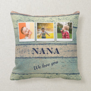 Coussin Petits-enfants Nana personnalisés 3 Photo Collage