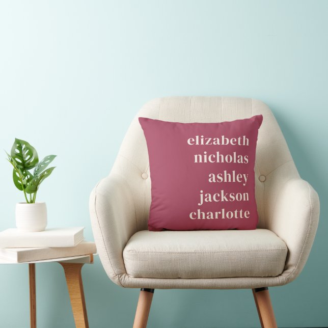 Coussin Petits-enfants Noms Rose foncé Moderne tendance Ca (Chaise)
