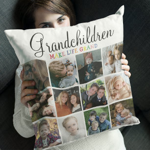 Coussin Petits-enfants rendent la vie grandiose   Collage 