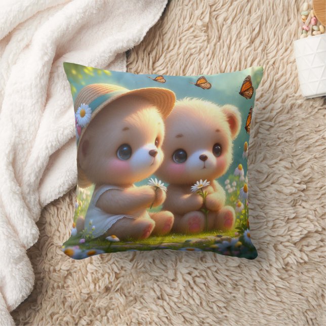 Coussin Petits ours Marguerites 1 (Couverture)