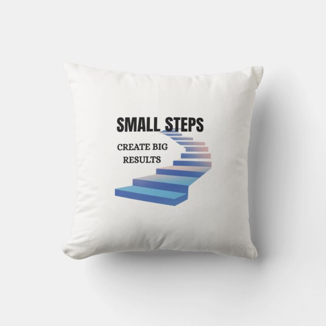 Coussin Petits pas créent de grands résultats – Typo motiv (Recto)