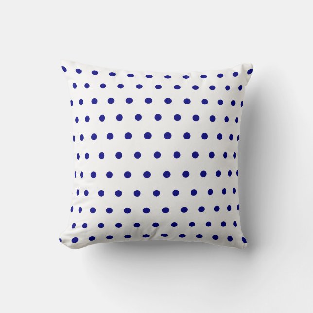 Coussin Petits pois blancs et navy (Recto)