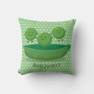 Coussin Petits pois sauteurs en pod dessin animé illustrat