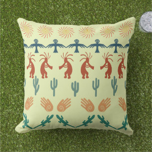 Coussin Pétroglyphes d'art tribal amérindien du Sud-Ouest