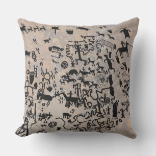 Coussin Pétroglyphes de papier de roche de nouvelles