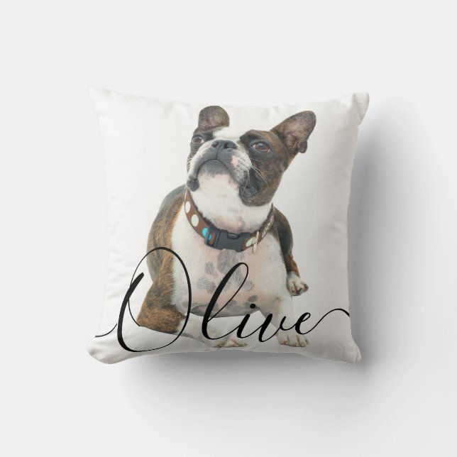 Coussin Pet's Custom Name and Photo (Recto)