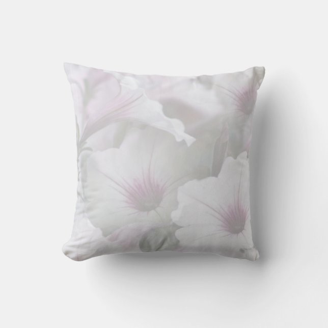Coussin Pétunias Blanc Et Rose (Recto)
