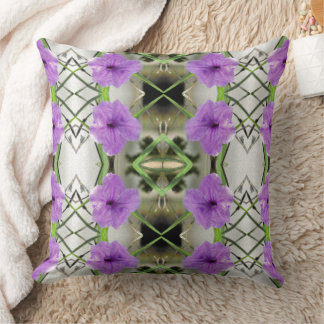 Coussin Pétunias mexicains et treillis