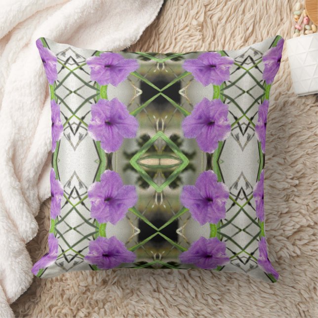 Coussin Pétunias mexicains et treillis (Couverture)