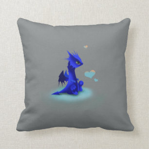 Coussin Peu de dragon bleu de l'amour