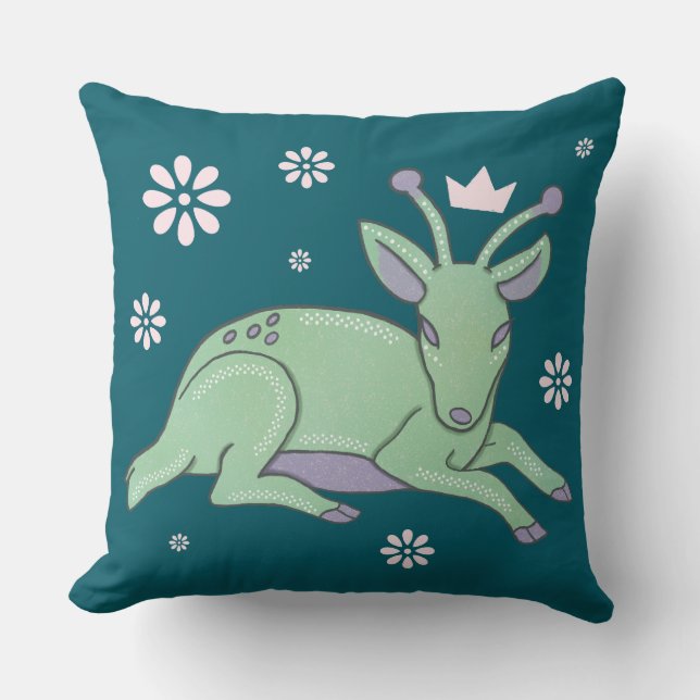 Coussin Peuple de cerfs extraterrestres Art folklorique |  (Recto)