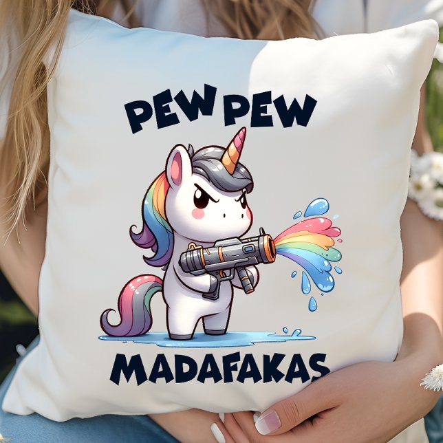 Coussin Pew Pew Pew Unicorn Thaillow Pillow (Créateur téléchargé)