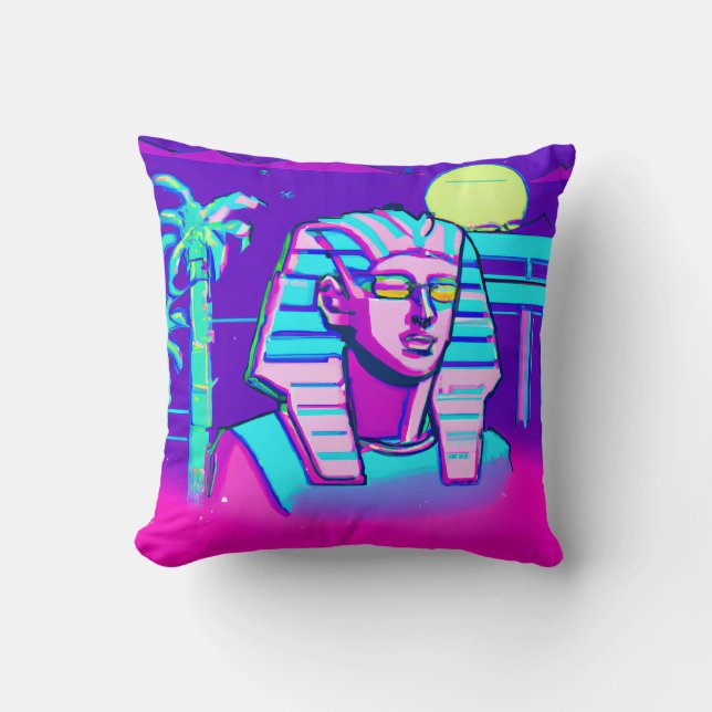 Coussin Pharaon Synthwave (Recto)