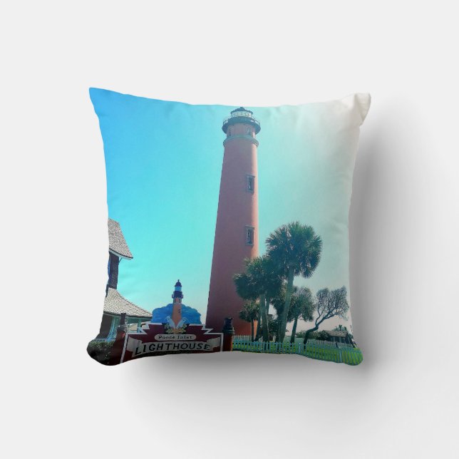 Coussin Phare de Ponce De Leon Inlet sur une photo (Recto)