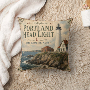 Coussin Phare historique de Portland Head Cape Elizabeth M