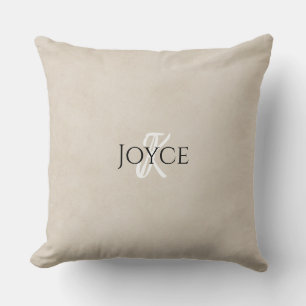 Coussin Phare Nautique Beige Personnalisé Monogramme