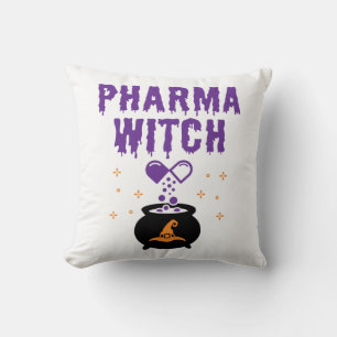 Coussin Pharmaciste Halloween Pharmacie Tech Pharma Witch