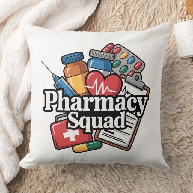 Coussin 'Pharmacy Squad'. (Couverture)