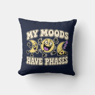 Coussin Phases de lune lunatique Dessin céleste drôle