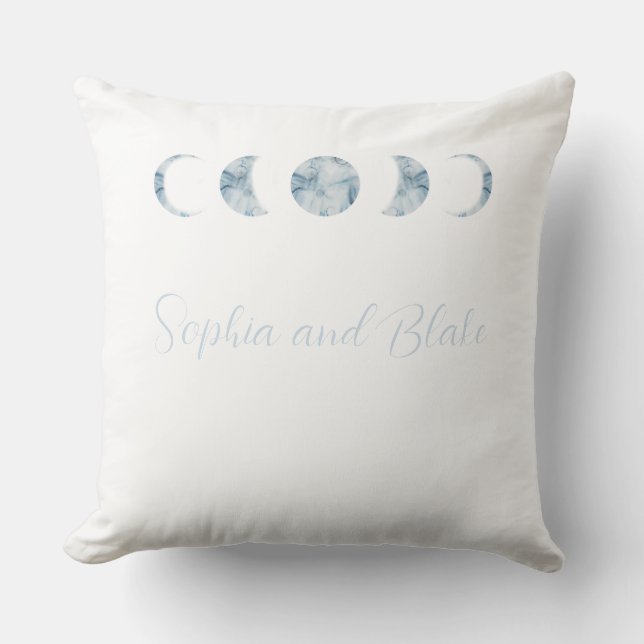Coussin Phases de lune minimalistes célestes (Recto)
