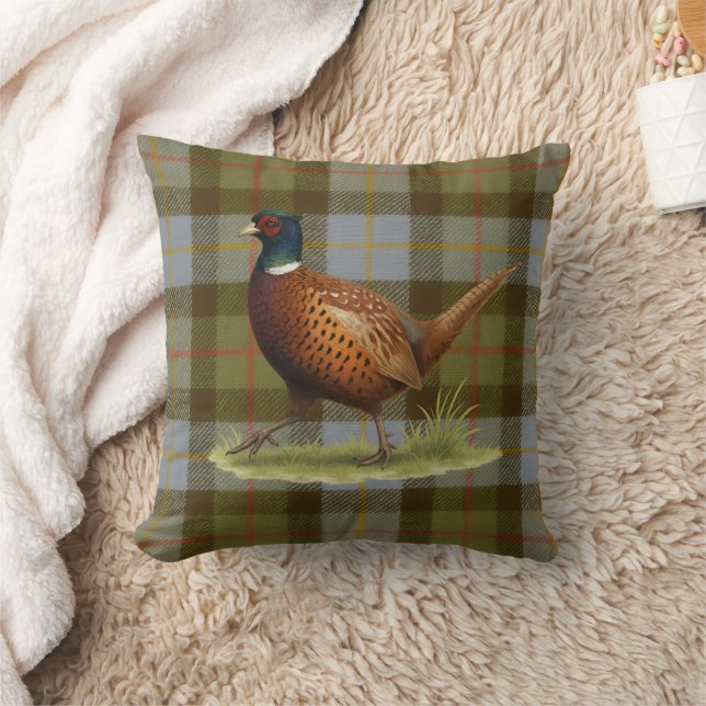 Coussin Pheasant on Tartan / Tweed Cushion Home Decor (Couverture)