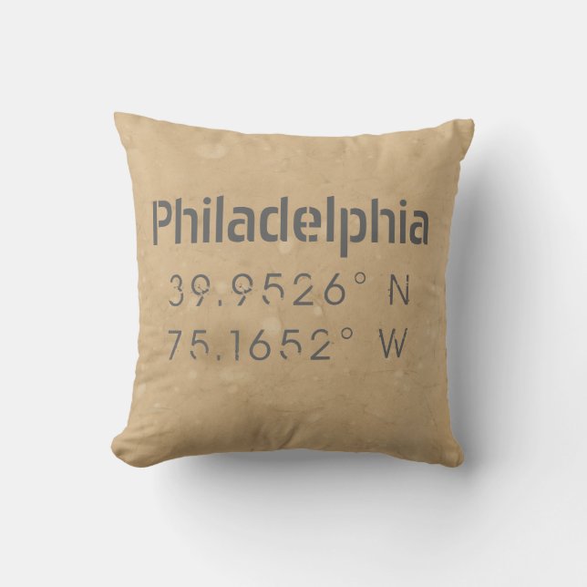 Coussin Philadelphie PA Longitude Latitude (Recto)