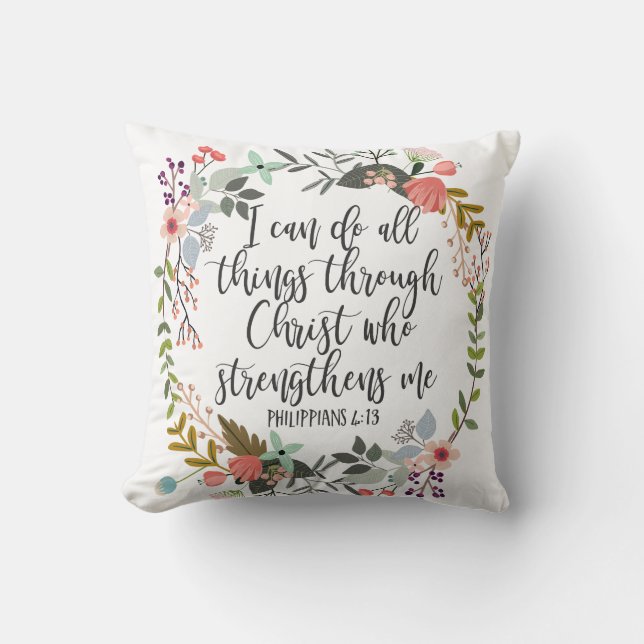 Coussin Philippiens 4:13 Je peux faire tout (Recto)