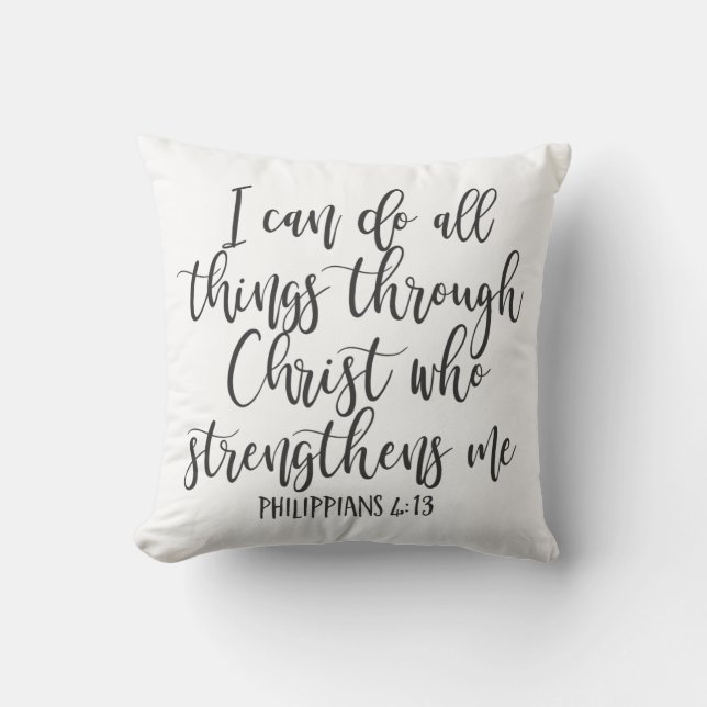 Coussin Philippiens 4:13 Je peux faire toutes les choses P (Recto)