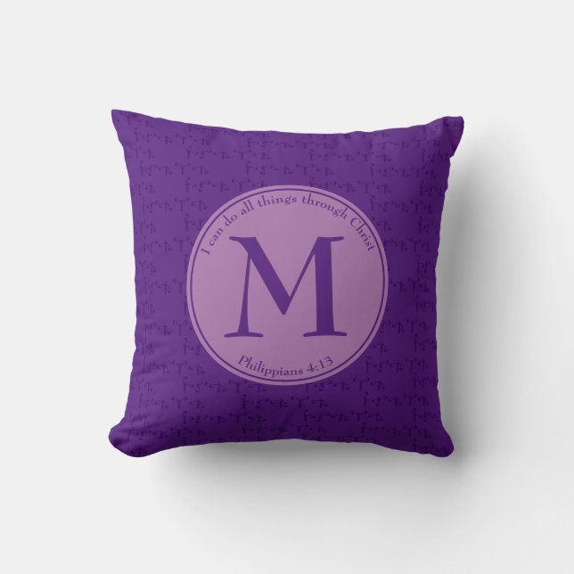Coussin Philippiens 4:13 | PURPLE | réversible | MONOGRAMM (Recto)