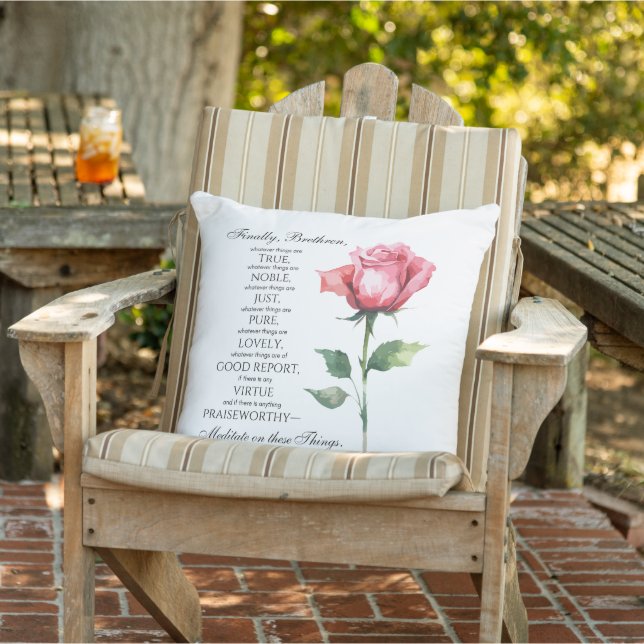 Coussin Philippiens 4:8 Quelles que soient les choses qui  (Chaise)