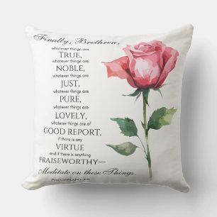 Coussin Philippiens 4:8 Quelles que soient les choses qui