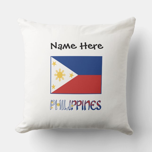 Coussin Philippines et drapeau philippin personnalisés  (Recto)
