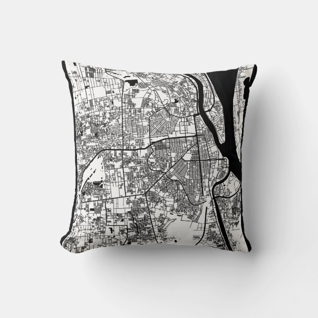 Coussin Phnom Penh Cambodia City Map (Recto)