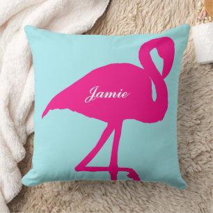 Coussin Phoenicopterus Flamant rose Vintage Fuchsia rose