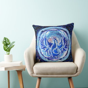 Coussin Phoenix bleu