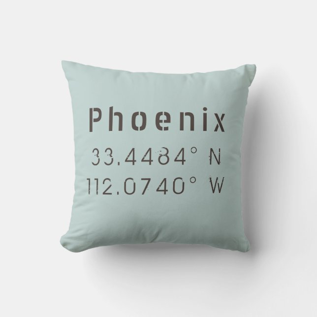 Coussin Phoenix Longitude Latitude Pillow (Recto)