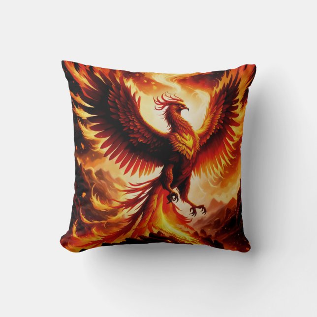 Coussin Phoenix se lève des cendres (Recto)