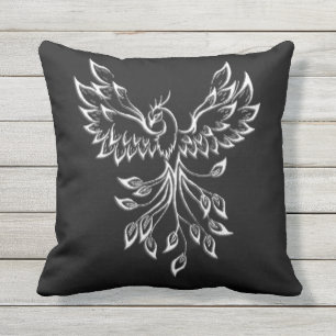 Coussin Phoenix se lève sur le noir