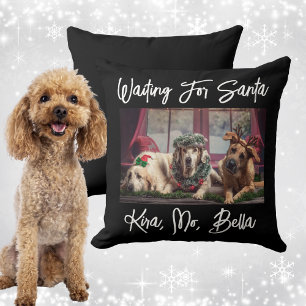 Coussin Photo Amoureux des chiens Noël