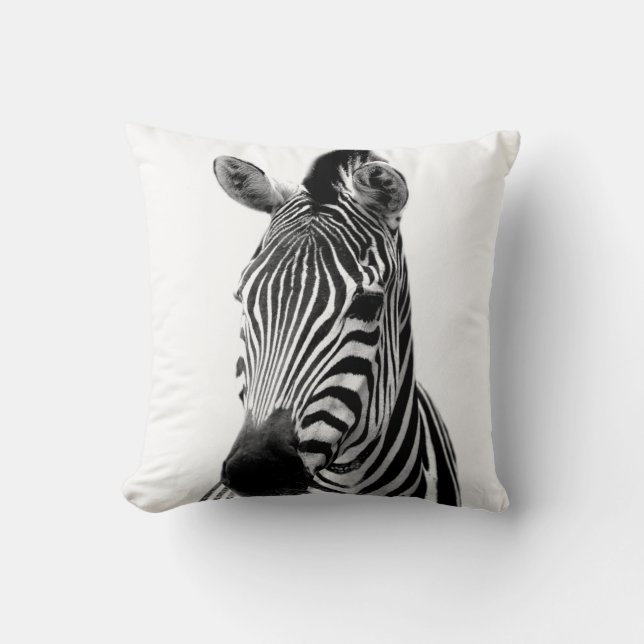 Coussin Photo animale africaine sauvage de zèbre noire et (Recto)