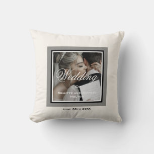 Coussin Photo blanche personnalisée mariage couple