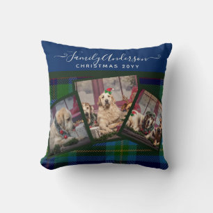 COUSSIN PHOTO - Cadeau de Noël bleu TARTAN de Mill