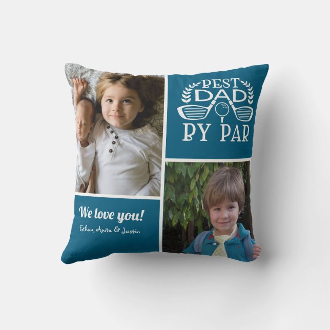 Coussin Photo Collage Best Papa By Par Par (Verso)