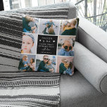 Coussin Photo Collage de 1ère Fête des pères<br><div class="desc">Create your own 'Daddy & Me' Keepsake Photo Pillow. Objets de design 8 trendy insta square pictures of your choice, the cute text 'Daddy & Me' with two little hearts - Happy First Father's Day! a with love' in elegant calligraphy script and a the name of whom it's from. Le...</div>