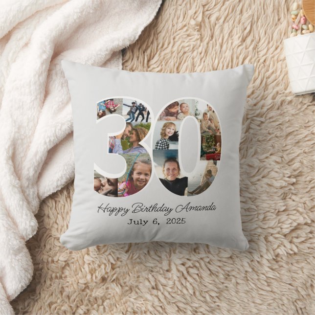 Coussin Photo Collage Numéro 30 - 30e anniversaire (Couverture)