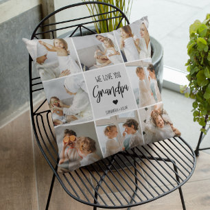 Coussin Photo Collage   We Love You Grand-Père Cadeau