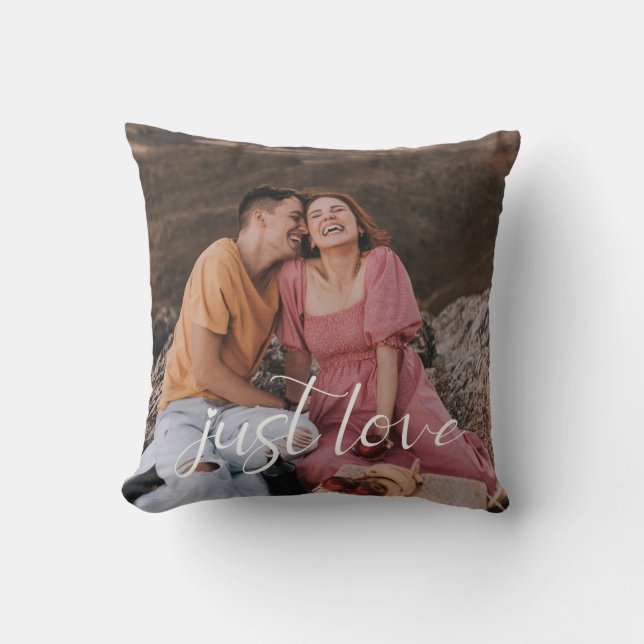 Coussin Photo Couple Just Love Script (Recto)