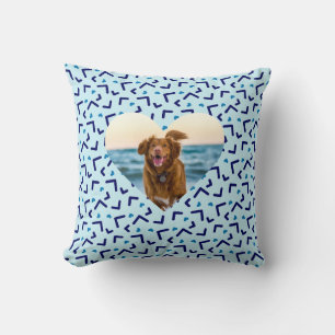 Coussin Photo Cute Blue Dog personnalisée